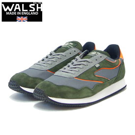 WALSH ウォルシュ ENC 71049（ユニセックス） ENSIGN CLASSIC 2 カラー：GRY/GRN（英国製） スエード＆人工繊維＆PVCのランニングスニーカー 「靴」