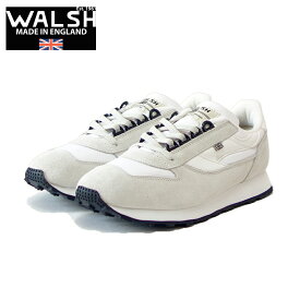 WALSH ウォルシュ EUR40032（ユニセックス） EUROPEAN カラー：ホワイト／ホワイト（英国製） スエード＆ポリエステルのランニングスニーカー 「靴」