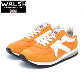 WALSH ウォルシュ TOR 01394（ユニセックス） Tornado カラー：オレンジ／ホワイト（英国製） スエード＆ナイロンのランニングスニーカー 「靴」