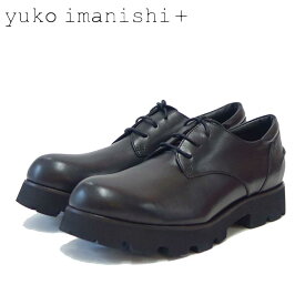 ユーコ イマニシ yuko imanishi + 731091 EMA ブラック 上質レザー オックスフォード レースアップシューズ プレーントゥ 軽量 展開サイズ 23.5cm 24cm 24.5cm 25cm「靴」