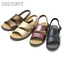 履きやすいと話題 クロワッサン サンダル CR4598 CROISSANT 本革 レザー サンダル 女性 レディース Sサイズ 小さいサイズ〜LLサイズ 4cm ヒール ゴム入り 屈曲性 Zバンド やわらかソール おしゃれ カジュアル 黒 ゴールド ブラウン 天然皮革 日本製 21.5cm-25.0cm