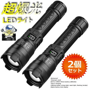 【お得な2個セット】LEDライト 懐中電灯 充電式 ハンディライト 小型 防水 ★REVL 7986803 最強 強力 作業用 防災グッズ TYPE-C ZOOM機能 送料無料
