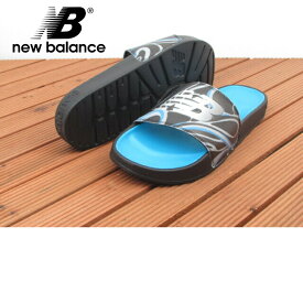 【送料無料】NEW BALANCE(ニューバランス) スライドサンダル SMF200 BL カモフラージュ ネイビー シルバー ブルー ブラック ユニセックス メンズ ビッグロゴ スポーツ アウトドア 街履き