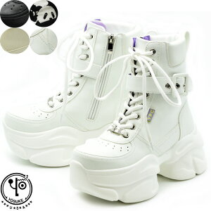 ヨースケ YOSUKE レースアップブーツ 厚底ブーツ スニーカーブーツ ショートブーツ レディース 全4色 黒 白 4450082