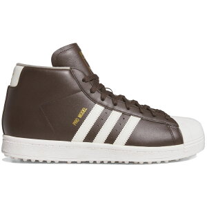 アディダス プロモデル ミッドカット スパイクレス adidas PRO MODEL MIDCUT SPIKELESS GOLF SHOES Dark Brown / Chalk White / Gold Metallic JP9889