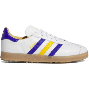 AfB_X K[ U[ XpCNX StV[Y adidas GAZELLE LEATHER SPIKELESS GOLF SHOES Cloud White / Lucid Blue / Crew Yellow JR6700