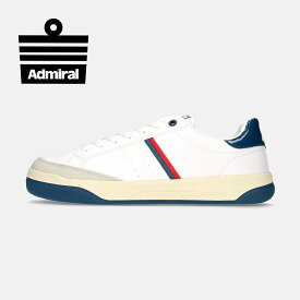 【アドミラルスニーカー公式】Admiral メンズ MERTON（マートン） AD826 ホワイト/ネイビー 白 スニーカー コート 交換可能 送料無料