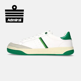 【アドミラルスニーカー公式】Admiral レディース MERTON（マートン） AD912 ホワイト/グリーン 白 スニーカー コート 交換可能 送料無料