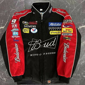 Budweiser F1���[�V���O�X�[�c�W���P�b�g �I�[�g�o�C���g�����[�L���O�W���P�b�g �h�J ���� �j�����p M-XXL �l�C���E