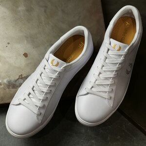 �y�ő�100%�|�C���g�o�b�N�z�t���b�h�y���[ FREDPERRY �X�j�[�J�[ �X�y���T�[���U�[ [B4334-200 FW22]�@�t���b�h�E�y���[ FREDPERRY SPENCER LEATHER �����Y�E���f�B�[�X WHITE ���K�戵�X