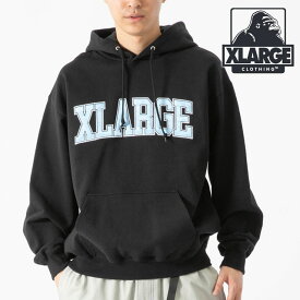 エクストララージ XLARGE メンズ カレッジロゴ フーデッドスウェットシャツ （101233012018 FW23） COLLEGE LOGO HOODED SWEATSHIRT x-large エックスラージ トップス フーディ BLACK【e】【ts】