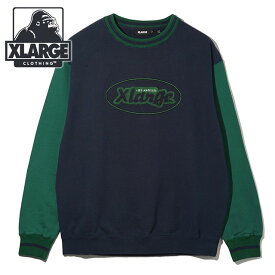 エクストララージ XLARGE メンズ レトロクルーネックスウェット （101233012025 FW23SPOT） RETRO CREWNECK SWEAT x-large エックスラージ トップス トレーナー GREEN【e】【ts】