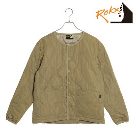 ロックス ROKX メンズ キルトカーディガン インシュレーテッド ポーラテックパワーフィル （RXMF234024 FW23） QUILT CARDIGAN insulated POLARTEC POWER FILL トップス ライトアウター 中綿ジャケット TAN【ts】