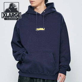 エクストララージ XLARGE メンズ シェニール スタンダードロゴ フーデッドスウェットシャツ （101234012009 HO23） CHENILLE STANDARD LOGO HOODED SWEATSHIRT x-large エックスラージ トップス フーディ プルオーバー NAVY【ts】