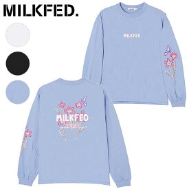 ミルクフェド MILKFED. レディース スクリブル ロングスリーブTシャツ （103234011003 FW23WINTER） SCRIBBLE L/S TEE トップス 長袖 クルーネック【メール便可】【ts】