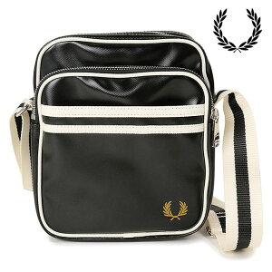 �t���b�h�y���[ FRED PERRY �N���V�b�N�T�C�h�o�b�O [L8258-D57 FW24] 3L CLASSIC SIDE BAG �����Y�E���f�B�[�X �� �V�����_�[�o�b�O TPU BLACK/ECRU