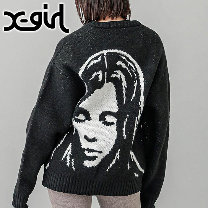 楽天市場】エックスガール X-girl フェイスニットカーディガン  