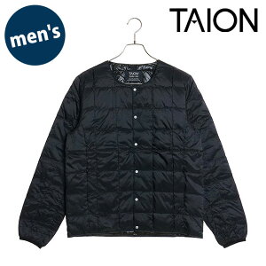 �^�C�I�� TAION �N���[�l�b�N�{�^���_�E���W���P�b�g [TAION-104 FW24] M CREW NECK DOWN JKT �����Y �A�E�^�[ �C���i�[�_�E�� �x�[�V�b�N BLACK