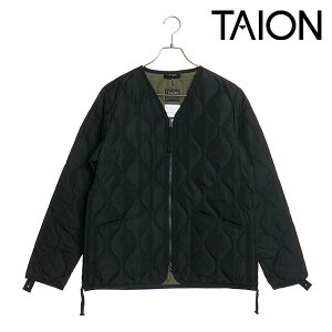 �^�C�I�� TAION �~���^���[ �_�u���W�b�vV�l�b�N�_�E���W���P�b�g [TAION-101ZML-1 FW24] U MILITARY W-ZIP V NECK DOWN JKT �����Y�E���f�B�[�X �A�E�^�[ �C���i�[�_�E�� �t�@�X�i�[ BLACK