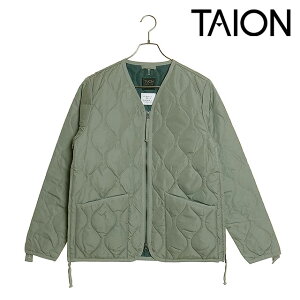 �^�C�I�� TAION �~���^���[ �_�u���W�b�vV�l�b�N�_�E���W���P�b�g [TAION-101ZML-1 FW24] U MILITARY W-ZIP V NECK DOWN JKT �����Y�E���f�B�[�X �A�E�^�[ �C���i�[�_�E�� �t�@�X�i�[ D.SAGE-GREEN