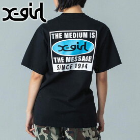 エックスガール X-girl ボックスロゴショートスリーブTシャツ [105258011001 SS25SPOT] BOX LOGO S/S TEE レディース xgirl トップス 半袖 BLACK 【メール便可】 正規取扱店【ts】【e】