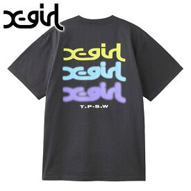 エックスガール X-girl グローロゴショートスリーブTシャツ [105258011004 SS25SPOT] GLOW LOGO S/S TEE レディース xgirl トップス 半袖 CHARCOAL 【メール便可】 正規取扱店【ts】【e】