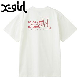 エックスガール X-girl ミルズロゴショートスリーブTシャツ [105258011006 SS25SPOT] MILLS LOGO S/S TEE レディース xgirl トップス 半袖 WHITE 【メール便可】 正規取扱店【ts】【e】
