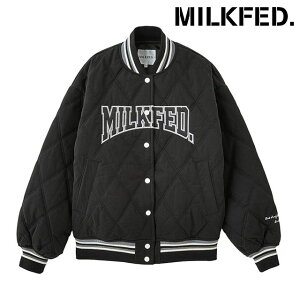 yő100%|CgobN!z~NtFh MILKFED. TeSpb` LebhWPbg [103254021003 FW25] SATIN LOGO PATCH QUILTED JACKET fB[X AE^[ ȃWPbg X^W h u