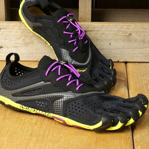 �y�ő�100%�|�C���g�o�b�N�zVibram FiveFingers �r�u�����t�@�C�u�t�B���K�[�Y 5�{�w�V���[�Y ���f�B�[�X V-Run [16W3105] �C �x�A�t�b�g�X�j�[�J�[ �� Black/Yellow/Purple ���K�戵�X
