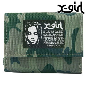 X-girl �G�b�N�X�K�[�� ���f�B�[�X �~�j�E�H���b�g [105263054012 FW26] FACE LABEL SMART MINI WALLET ���z �R���p�N�g �t�F�C�X���x�� ��܂� ���K���� �J���� CAMO �y���[���։z ���K�戵�X