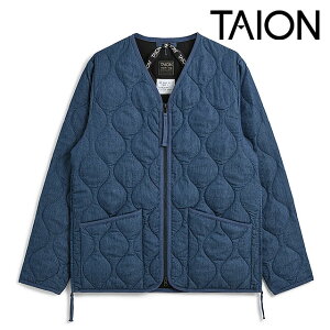 TAION �^�C�I�� �~���^���[ �_�u���W�b�vV�l�b�N�_�E���W���P�b�g [TAION-101ZML-1 FW26] MILITARY W-ZIP V NECK DOWN JKT �����Y�E���f�B�[�X ���j�Z�b�N�X �A�E�^�[ �C���i�[�_�E�� �O�J�� �l�C�r�[ INDIGO-DEN