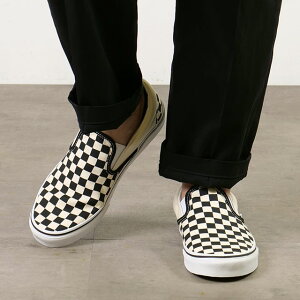 yő100%|CgobNzoY VANS Xb| NVbN XbvI CLASSIC SLIP-ON YEfB[X @Y Xj[J[ BLACK AND WHITE CHEKERBOARD/WHITE ubNn [VN000EYEBWW SS19]