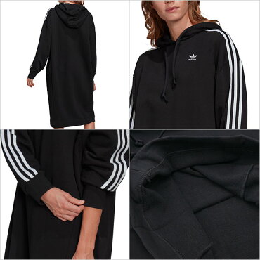 楽天市場 アディダスオリジナルス Adidas Originals レディース フーディードレス Hoodie Dress Gn27 Ss21 トップス パーカーワンピース ブラック系 Shoetime