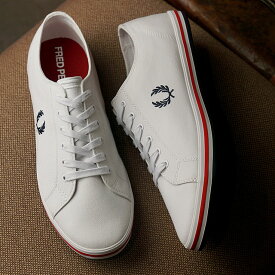 フレッドペリー FRED PERRY スニーカー キングストン ツイル KINGSTON TWILL （B7259-134 SS21） メンズ・レディース WHITE/NAVY ホワイト系【ts】