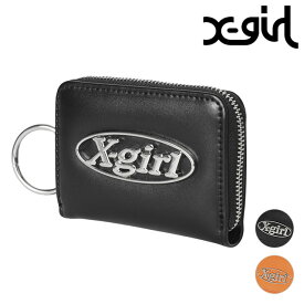 エックスガール X-girl レディース オーバルロゴ フェイクレザー コイン＆カードケース （105234054027 SS24SPOT） OVAL LOGO FAUX LEATHER COIN ＆ CARD CASE XGIRL 財布 ミニウォレット