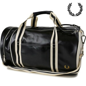 �y�ő�100%�|�C���g�o�b�N�zFRED PERRY �t���b�h�y���[ �N���V�b�N �o�����o�b�O [L7255-D57 SS24]�@�t���b�h�E�y���[ FREDPERRY CLASSIC BARREL BAG �����Y�E���f�B�[�X �� �{�X�g���o�b�O BLACK/ECRU ���K�戵