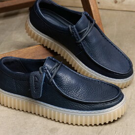 クラークス Clarks メンズ トーヒルロー （26176216 SS24） Torhill Lo 靴 モカシンシューズ ネイビーレザー【ts】