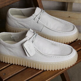 クラークス Clarks メンズ トーヒルロー （26176221 SS24） Torhill Lo 靴 モカシンシューズ ホワイトレザー