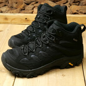 メレル MERRELL レディース モアブ3 シンセティック ミッド ゴアテックス （J500424 SS24） W MOAB 3 SYNTHETIC MID GORE-TEX 靴 透湿防水 ビブラムソール アウトドアシューズ トレッキング ハイキング スニーカー BLACK/BLACK