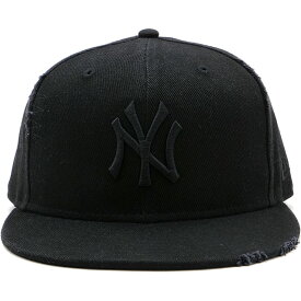 ニューエラ NEWERA キャップ ニューヨーク・ヤンキース （14109890 SS24） 59FIFTY DAMAGED メンズ・レディース 帽子 デニム生地 ブラック