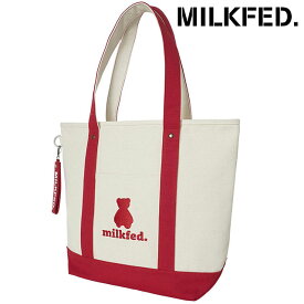 【コラボ】ミルクフェド MILKFED. レディース アコスタジオスペース キャンバストートバッグ （103241053009 SS24SPOT） MILKFED. AQO STUDIO SPACE CANVAS TOTE BAG 鞄 肩掛けバッグ WHITE