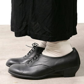 【返品交換送料無料】トラベルシューズ バイ ショセ TRAVEL SHOES by chausser レディース レースアップヒールシューズ （TR-007 ） Lace up shoes 靴 日本製 生活防水 ビブラムソール ブラック BL