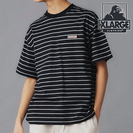 エクストララージ XLARGE メンズ ストライプ ショートスリーブTシャツ （101242011040 SU24） STRIPED S/S TEE x-large エックスラージ トップス 半袖 BLACK 【メール便可】