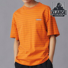 エクストララージ XLARGE メンズ ストライプ ショートスリーブTシャツ （101242011040 SU24） STRIPED S/S TEE x-large エックスラージ トップス 半袖 ORANGE 【メール便可】