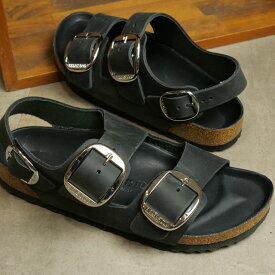 ビルケンシュトック BIRKENSTOCK レディース サンダル ミラノ ビッグバックル （1024953 SS24） MILANO BIG BUCKLE ドイツ製 コンフォートサンダル 健康サンダル BLACK | OILED-LEATHER