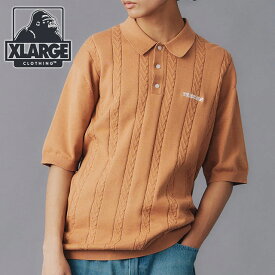 エクストララージ XLARGE メンズ エンブロイダードロゴ ニットポロシャツ （101242013010 SU24） EMBROIDERED LOGO KNIT POLO SHIRT x-large エックスラージ トップス 半袖 サマーニット BROWN