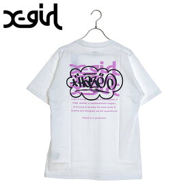 エックスガール X-girl レディース ヘイズ ショートスリーブTシャツ （105242011045 SS24SPOT） X-girl × HAZE S/S TEE トップス 半袖 エリック・ヘイズ コラボ WHITE 【メール便可】