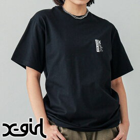 エックスガール X-girl レディース ステップミルズロゴ ショートスリーブTシャツ （105242011015 SU24） STEP MILLS LOGO S/S TEE トップス 半袖 BLACK 【メール便可】