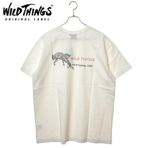 �y�݌Ɍ���z�y���X�g1���zWILD THINGS ���C���h�V���O�X �A�[�J�C�uT�V���c ���C���h�L���b�g [WT25067SK SS25] ARCHIVE TEE �gWILD CAT�h �����Y �g�b�v�X ���� �A�E�g�h�A WHITE �y���[���։z ���K�戵