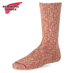 �y�ő�100%�|�C���g�o�b�N�z���b�h�E�B���O REDWING �R�b�g���u�����h �}�[�����O�N���[ [97169/97646] COTTON BLEND MARL RAGG CREW �����Y �C�� �u�[�c�\�b�N�X Made in USA red wing RUST/WHITE �y���[���։z ��
